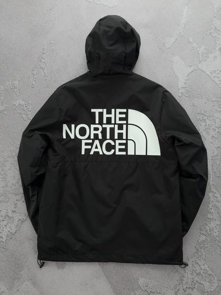 Чоловіча вітрівка The North Face з капюшоном чорна Куртка ТНФ весняна Хар-555 фото