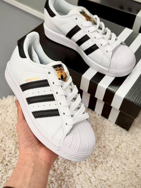 Женские кроссовки Adidas Superstar классические белые Адидас Суперстар Скри-SLP011104-ТБ фото