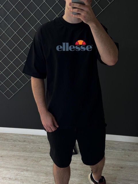 Чоловіча футболка оверсайз Ellesse чорна Теніска Еліс Rap-RD380 фото