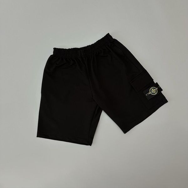 Мужские шорты Stone Island черные Бриджи Стон Айленд Мой-129/хар-888 фото