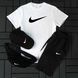 Чоловічий літній костюм Nike Футболка Шорти Кепка Барсетка білий із сірий комплект Найк Hot-141 фото 4