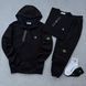 Мужской спортивный костюм Stone Island 3в1 с капюшоном черный Набор Стон Айленд Костюм Футболка Хар-231 фото 1