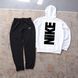 Мужской спортивный костюм Nike черно-белый с капюшоном Комплект Худи Штаны Найк Ads-391 фото 1