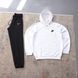 Мужской спортивный костюм Nike черно-белый с капюшоном Комплект Худи Штаны Найк Ads-391 фото 2