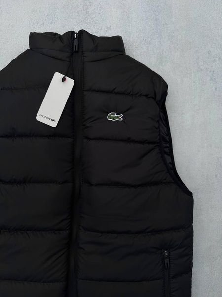 Мужская жилетка Lacoste без капюшона черная Бесрукавка Лакоста весенняя осень Хар-669 фото