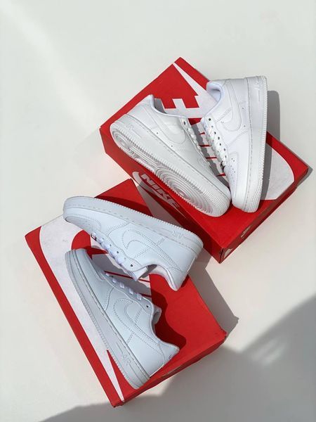 Жіночі кросівки Nike Air Force білі кеди Найк Аір Форс шкіряні Arm-NAF1 (коп4) фото