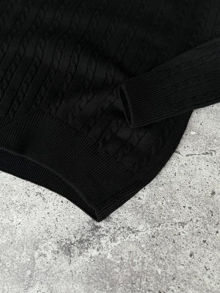 Чоловічий світшот Polo в'язаний чорний Кофта Поло без капюшона Моло-B/831 фото