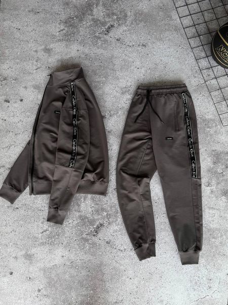 Чоловічий спортивний костюм Calvin Klein темно-сірий Комплект Кельвін Кляйн без капюшона Моло-63SW фото