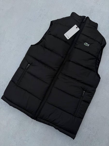Мужская жилетка Lacoste без капюшона черная Бесрукавка Лакоста весенняя осень Хар-669 фото
