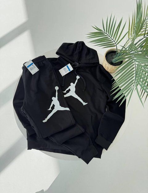 Мужской зимний спортивный костюм Jordan черный Комплект Джордан с капюшоном Гла-162 фото
