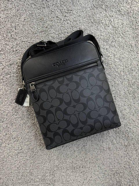 Сумка мужская Coach черная Барсетка через плечо Коач Cap-0151 фото