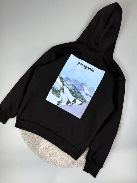 Мужское зимнее худи Patagonia черное Ro-HPTG005 фото