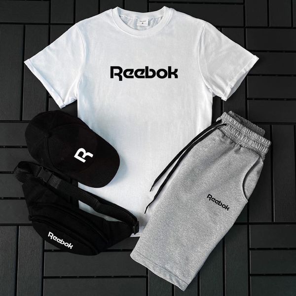 Чоловічий літній костюм Off-White Футболка Шорти Кепка Барсетка чорний Комплект Офф Вайт Ow-193 фото