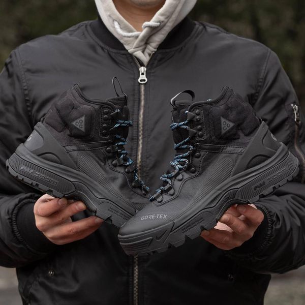 Чоловічі зимові високі термокросівки Nike ACG Gore-Tex чорні Inter-1875 фото