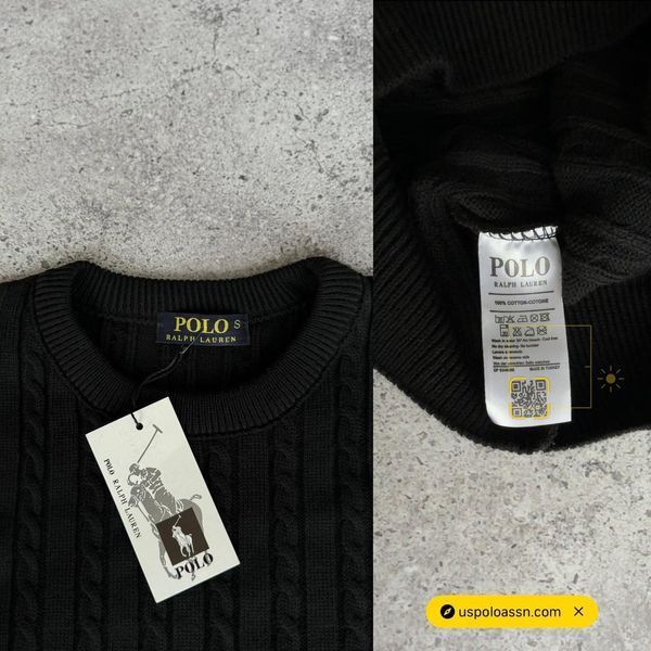 Чоловічий світшот Polo в'язаний чорний Кофта Поло без капюшона Моло-B/831 фото