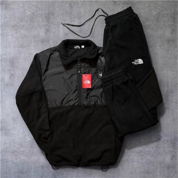 Мужской зимний спортивный костюм The North Face флисовый черный Комплект ТНФ плюшевый Will-Т0067 фото