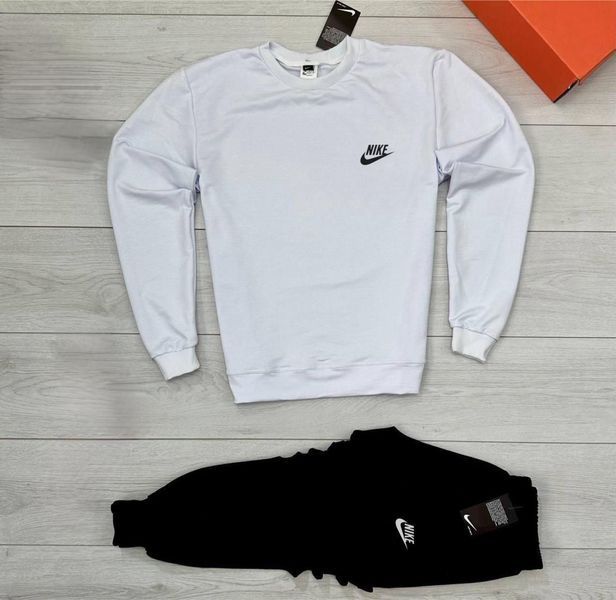 Чоловічий спортивний костюм Nike без капюшона чорний Комплект Найк Світшот Штани Will-103 фото