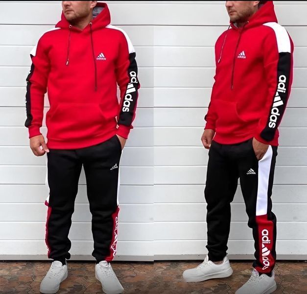 Мужской зимний спортивный костюм Adidas синий Комплект Худи Штаны Seas-55 1 фото