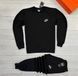 Чоловічий спортивний костюм Nike без капюшона чорний Комплект Найк Світшот Штани Will-103 фото 1