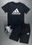 Мужской летний костюм Adidas Футболка Шорты черный комплект Адидас Ow-622 фото