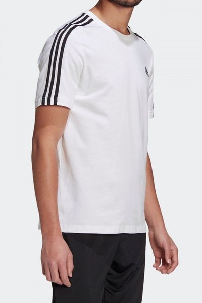 Мужская футболка Adidas белая с полосами Адидас с лампасами Мой-62|Хар-845 фото