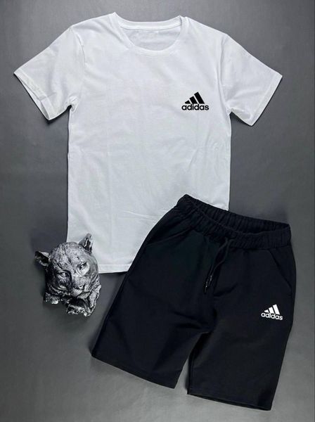 Мужской летний костюм Adidas Футболка Шорты черный комплект Адидас Ow-622 фото