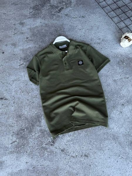 Чоловіча футболка Поло Stone Island хакі Теніска Стон Айленд Моло-Dib/12 фото
