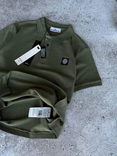Чоловіча футболка Поло Stone Island хакі Теніска Стон Айленд Моло-Dib/12 фото