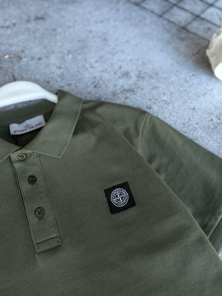 Чоловіча футболка Поло Stone Island хакі Теніска Стон Айленд Моло-Dib/12 фото