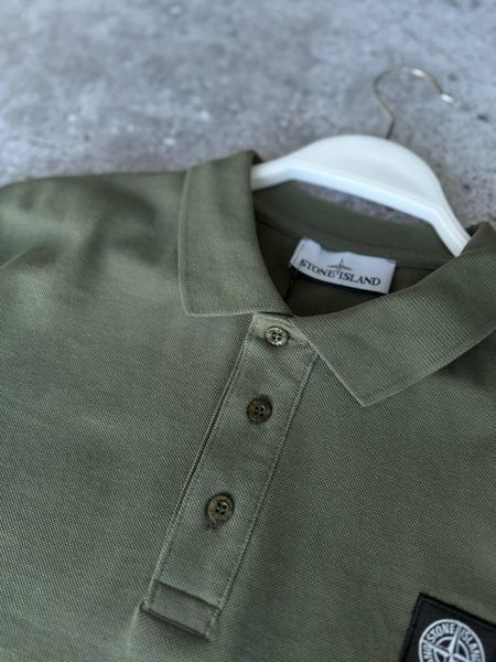 Чоловіча футболка Поло Stone Island хакі Теніска Стон Айленд Моло-Dib/12 фото