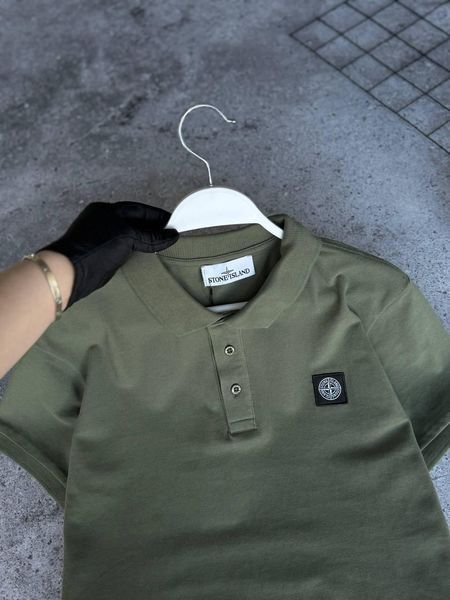 Чоловіча футболка Поло Stone Island хакі Теніска Стон Айленд Моло-Dib/12 фото
