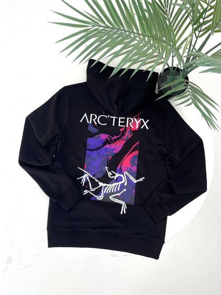 Мужское зимнее худи Arcteryx на микрофлисе белое Кофта Арктерикс с капюшоном Гла-148 фото