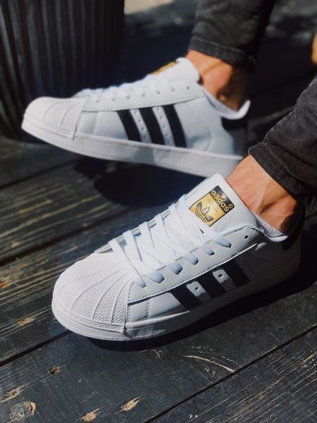 Мужские кроссовки Adidas Superstar Black Адидас суперстар черные классические Скр-SL010104-ТА фото