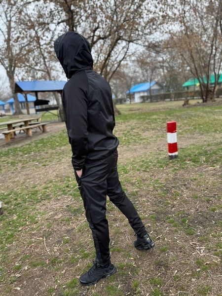 Мужской спортивный костюм Nike из плащевки черный Комплект Найк Ветровка Штаны Sta-268 фото