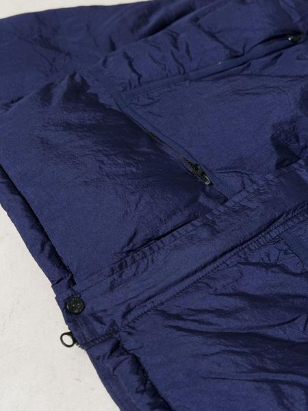 Мужская зимняя куртка Stone Island с патчем темно-синяя Пуховик Стон Айленд с капюшоном Slav-art3204 фото