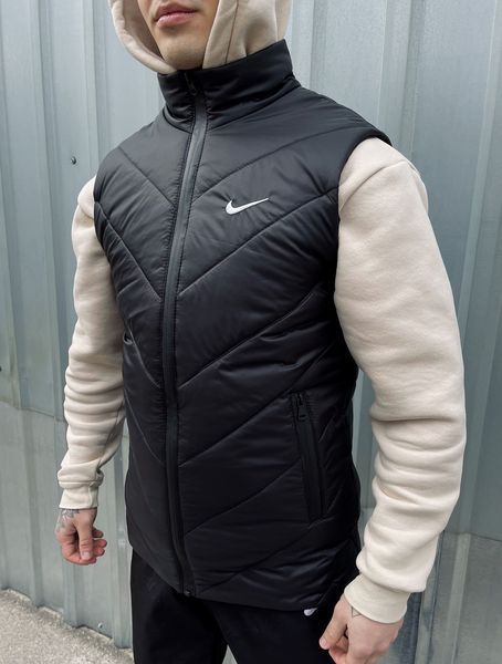 Чоловічий спортивний костюм Nike з плащової тканини чорний Комплект Найк Жилетка Штани Барсетка Intr-1620131159 фото