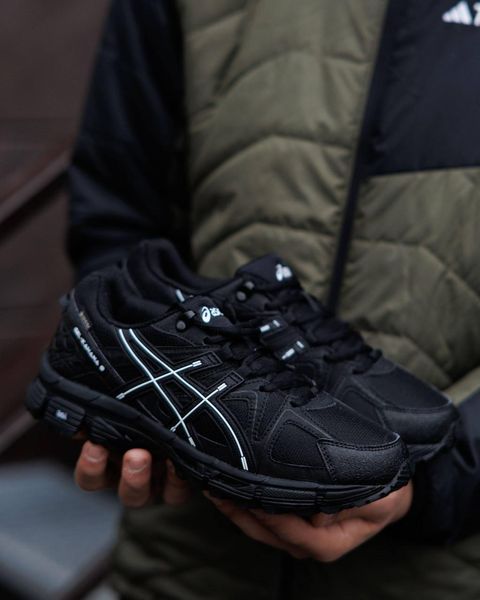 Мужские зимние кроссовки Asics Gel Kahana 8 Gore-Tex Black черные Ассикс гортекс Pow-AS045 фото