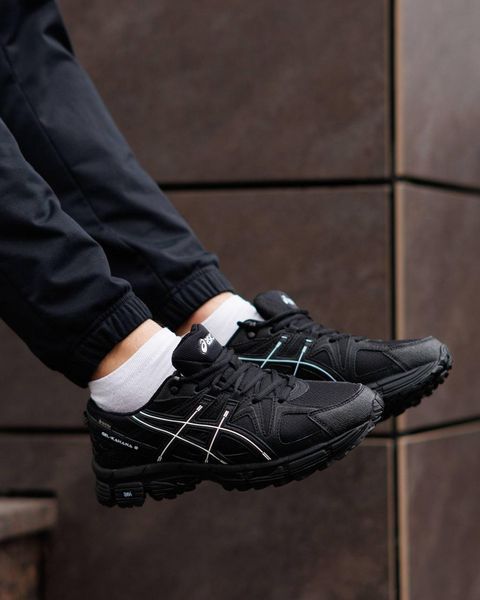 Мужские зимние кроссовки Asics Gel Kahana 8 Gore-Tex Black черные Ассикс гортекс Pow-AS045 фото