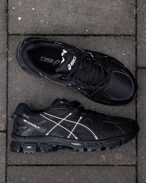Мужские зимние кроссовки Asics Gel Kahana 8 Gore-Tex Black черные Ассикс гортекс Pow-AS045 фото