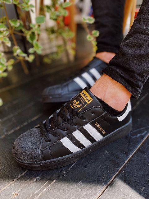 Мужские кроссовки Adidas Superstar Black Адидас суперстар черные классические Скр-SL010104-ТА фото