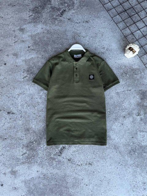 Мужская футболка Поло Stone Island хаки Тенниска Стон Айленд Моло-Dib/12 фото