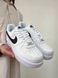 Мужские кроссовки Nike Air Force белые с черным Найк Аир Форс кожаные Скри-FL051203-ТА фото 4