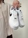 Мужские кроссовки Nike Air Force белые с черным Найк Аир Форс кожаные Скри-FL051203-ТА фото 2