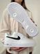 Мужские кроссовки Nike Air Force белые с черным Найк Аир Форс кожаные Скри-FL051203-ТА фото 5