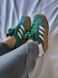 Женские кроссовки Adidas Gazelle на платформе замшевые зеленые Адидас Газели Arm-0384 фото 5