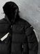 Чоловіча зимова куртка Stone Island чорна Пуховик Стон Айленд з капюшоном Хар-357 фото 2