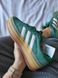Женские кроссовки Adidas Gazelle на платформе замшевые зеленые Адидас Газели Arm-0384 фото 3