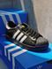 Мужские кроссовки Adidas Superstar Black Адидас суперстар черные классические Скр-SL010104-ТА фото 2
