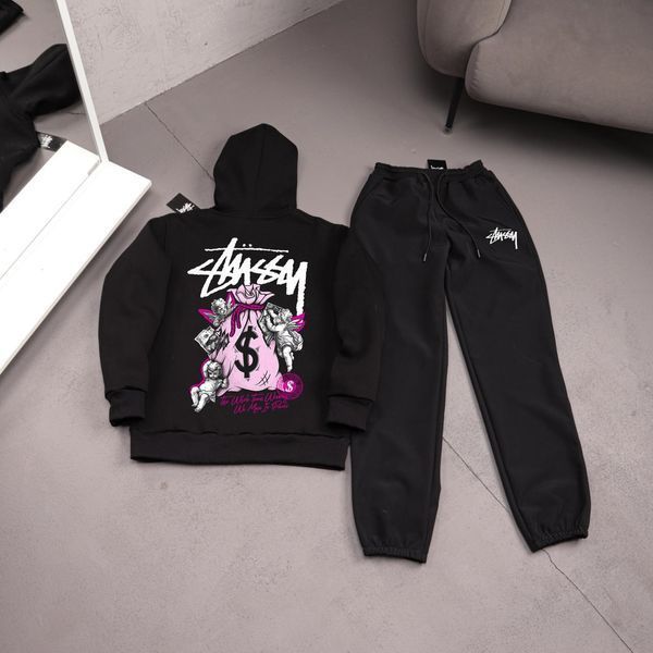 Мужской зимний спортивный костюм Stussy фиолетовый Комплект Стусси Худи Штаны плащевка Ads-538 фото