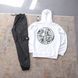 Чоловічий спортивний костюм чорно-білий Stone Island з капюшоном Комплект Худі Штани плащівка Стон Айленд Ads-407 фото 1